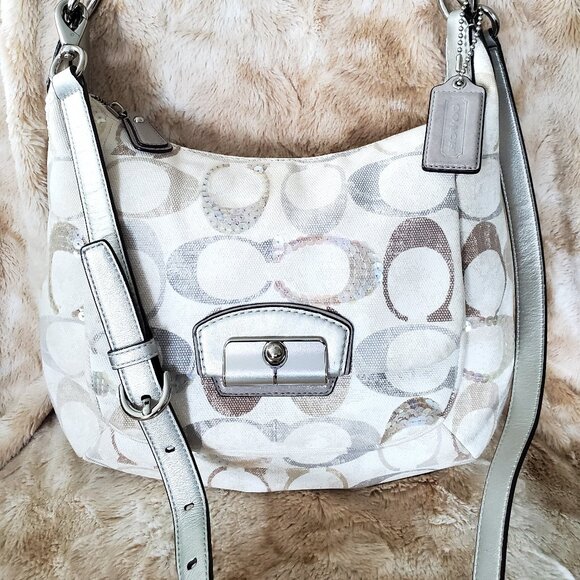 AUTHENTIC COACH COLLECTION NOW ON POSHMARK! $398 NWOT Coach Kristin Sequin Hobo - Picture 1 of 8